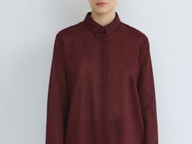 Полупрозрачная рубашка из хлопка и рами, Фиолетовый