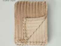 Плед Мягкая полоска/Soft strip, серо-бежевый