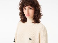 Женское трикотажное платье Lacoste с длинным рукавом и высоким воротом