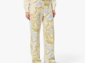 Женские хлопковые спортивные брюки Lacoste оверсайз