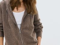 Кардиган на молнии из пряжи с шерстью, Коричневый