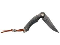 Складной нож Hatamoto HFK-2434, сталь VG-10 в обкладках из дамасской стали, рукоять стабилизированная древесина