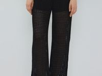 Широкие брюки из структурной ткани, Черный