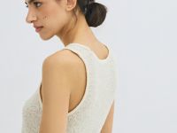 Вязаная майка с пайетками, Серебряный