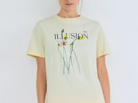 Футболка с цветочным принтом, Желтый