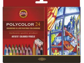 Набор карандашей цветных Koh-I-Noor "Polycolor 3834" 24 цв., заточен.+ точилка+2 ч/гр. кар.