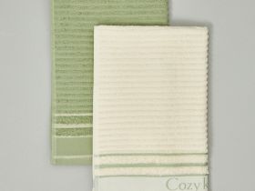 Комплект махровых полотенец COZY Kitchen, зеленый