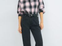 Широкие джинсы Wide leg с высокой посадкой, Серый