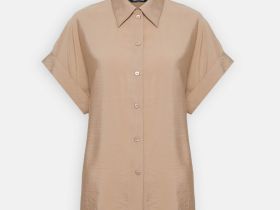 Блузка свободного кроя с коротким рукавом