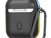 Чехол WiWU Defense Armor для AirPods 2 противоударный с карабином (черный/цветной бампер)