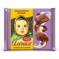 Шоколад молочный «Алёнка», с начинкой шоколадный десерт, Красный Октябрь, 67 гр