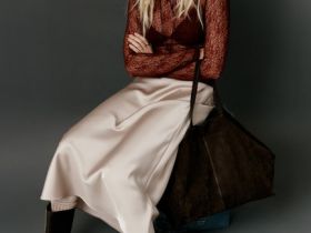 Атласная юбка миди А-силуэта, Бежевый