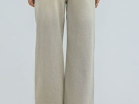 Прямые джинсы с высокой посадкой, Бежевый