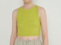 Укороченный топ в рубчик, Зеленый