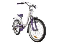 Детский велосипед Novatrack Butterfly 20 6.V, год 2022, цвет Белый-Фиолетовый