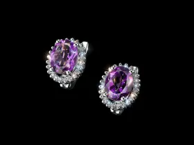 Серьги из белого золота с аметистами э4756сг05210412