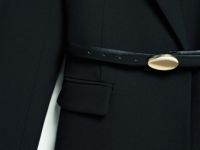 Двубортный жакет с поясом, Черный