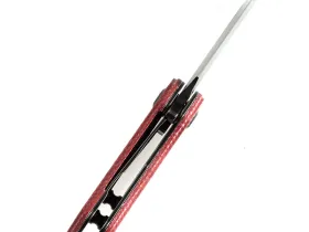 Складной нож Kansept Mini Korvid, сталь 154CM, рукоять микарта, красный