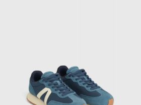 Комбинированные кроссовки из натуральной замши, Синий