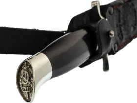 Нож Финка НКВД, сталь дамаск, мельхиор, рукоять граб