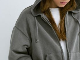 Толстовка на молнии для девочек, Серый