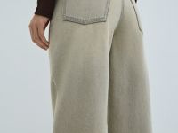 Прямые джинсы с высокой посадкой, Бежевый