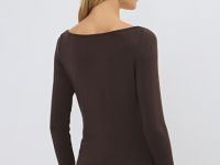 Лонгслив из вискозы, Коричневый