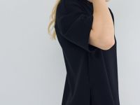 Футболка оверсайз с разрезами, Черный