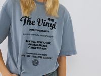 Футболка оверсайз с флок-принтом, Синий