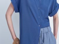 Блузка с коротким рукавом и отложным воротником