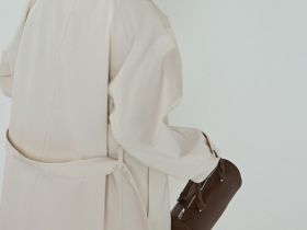 Однобортный длинный плащ, Бежевый