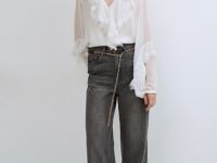 Широкие джинсы Wide leg с ремнём, Серый