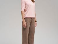 Легкий джемпер прямого кроя с коротким рукавом