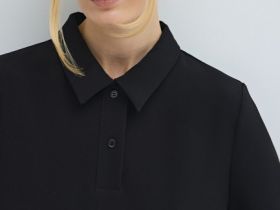 Платье с воротником-поло, Черный