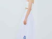 Юбка А-силуэта с вышивкой, Белый