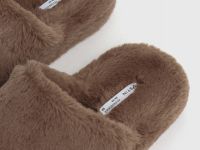 Тапочки с искусственным мехом, Бежевый