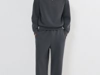 Джемпер с воротником-стойкой на молнии, Серый