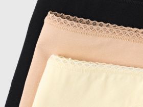 Классические трусы-брифы с кружевом, 3 шт., Желтый