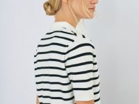 Джемпер с воротником-поло, Белый