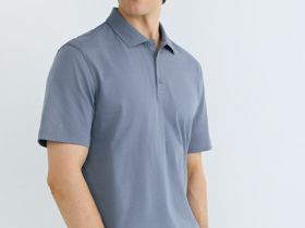 Базовое поло из хлопка, Синий