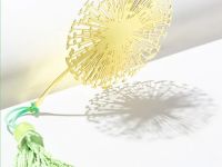 Закладка для книг с кисточкой "Воздушный одуванчик" (латунь, нейлон)