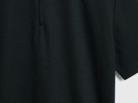 Поло из техноткани с воротником на молнии, Черный