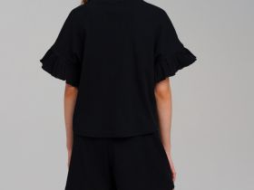 Комплект трикотажный для девочек: фуфайка (футболка), шорты