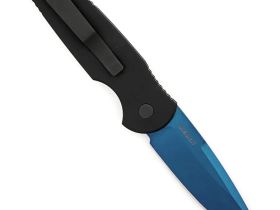 Автоматический нож Pro-Tech Tactical Response 3 Grooved Sapphire Blue, сталь MagnaCut, рукоять алюминий, черный