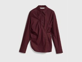 Асимметричная рубашка из хлопка, Фиолетовый