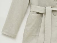 Жакет изо льна с поясом и карманами