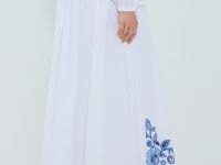 Юбка А-силуэта с вышивкой, Белый