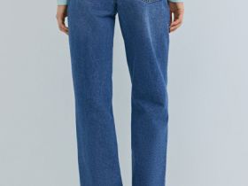 Широкие джинсы Wide leg с ремнём, Синий