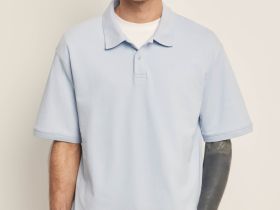 Поло из трикотажа пике свободного силуэта