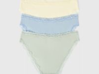 Классические трусы с кружевом, 3 шт., Желтый